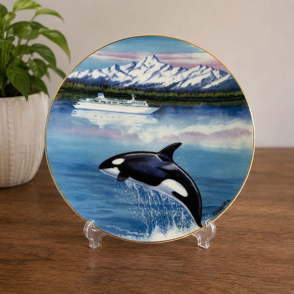 Princess Cruises Alaska 1998 Orca Collector Plate Julie Zsupnik Limited 989/1000